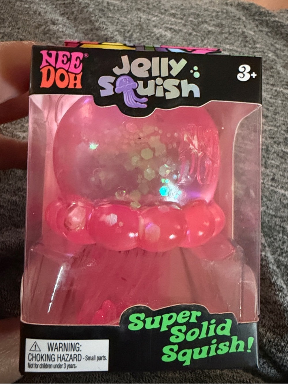 NeeDoh Jelly Squish Pink Octopus Sensory Toy - Super Solid Squish